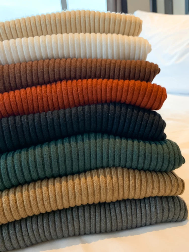 Cashmere-Touch Turtleneck Knit Pullover