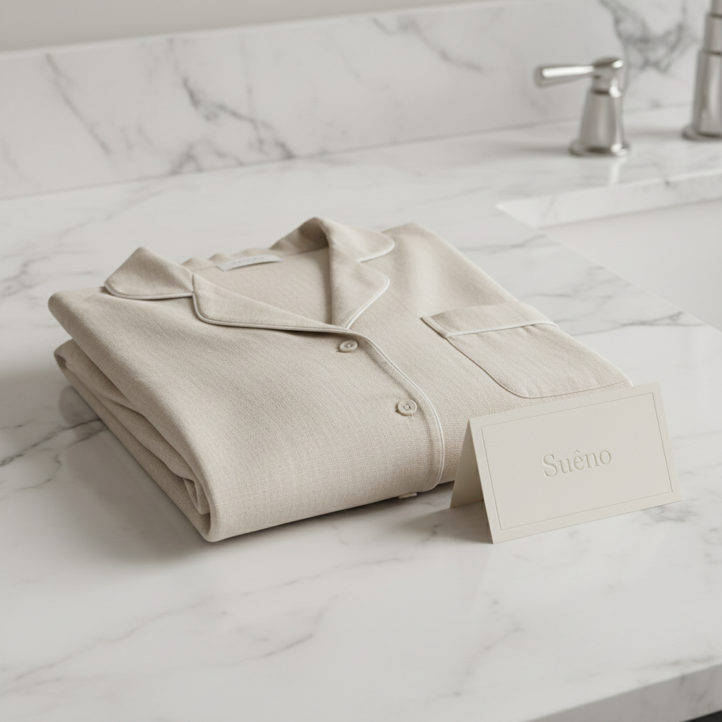 Luxury Bamboo Linin Pyjama Set with Sueno business card